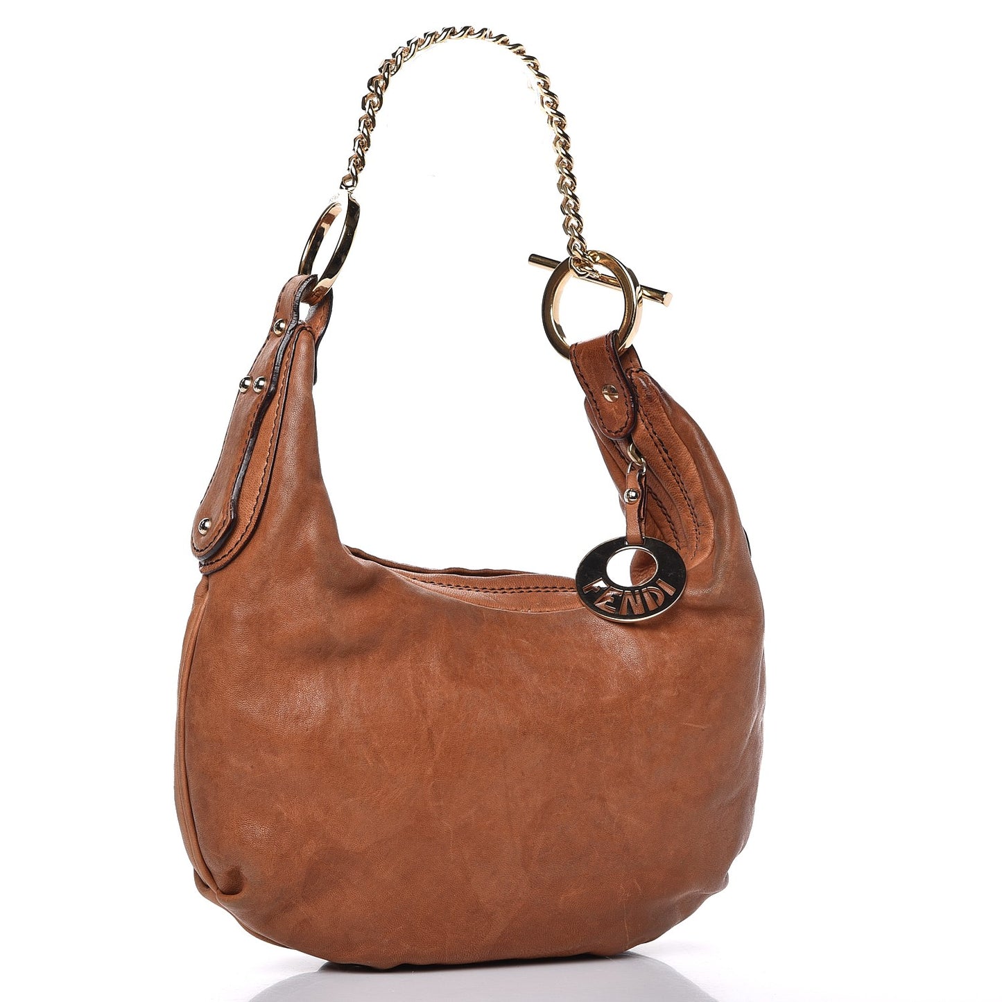 Lambskin Small Chef Chain Hobo Brown