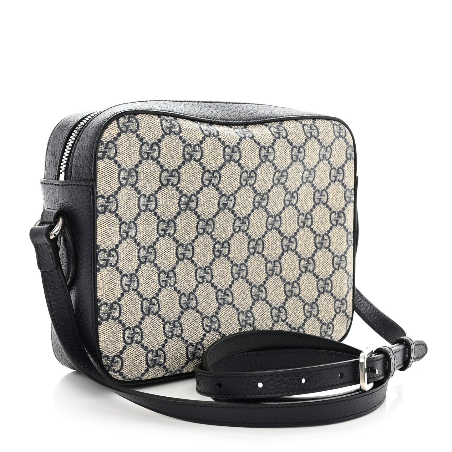 GG Supreme Monogram Small Horsebit 1955 Shoulder Bag Beige Blue