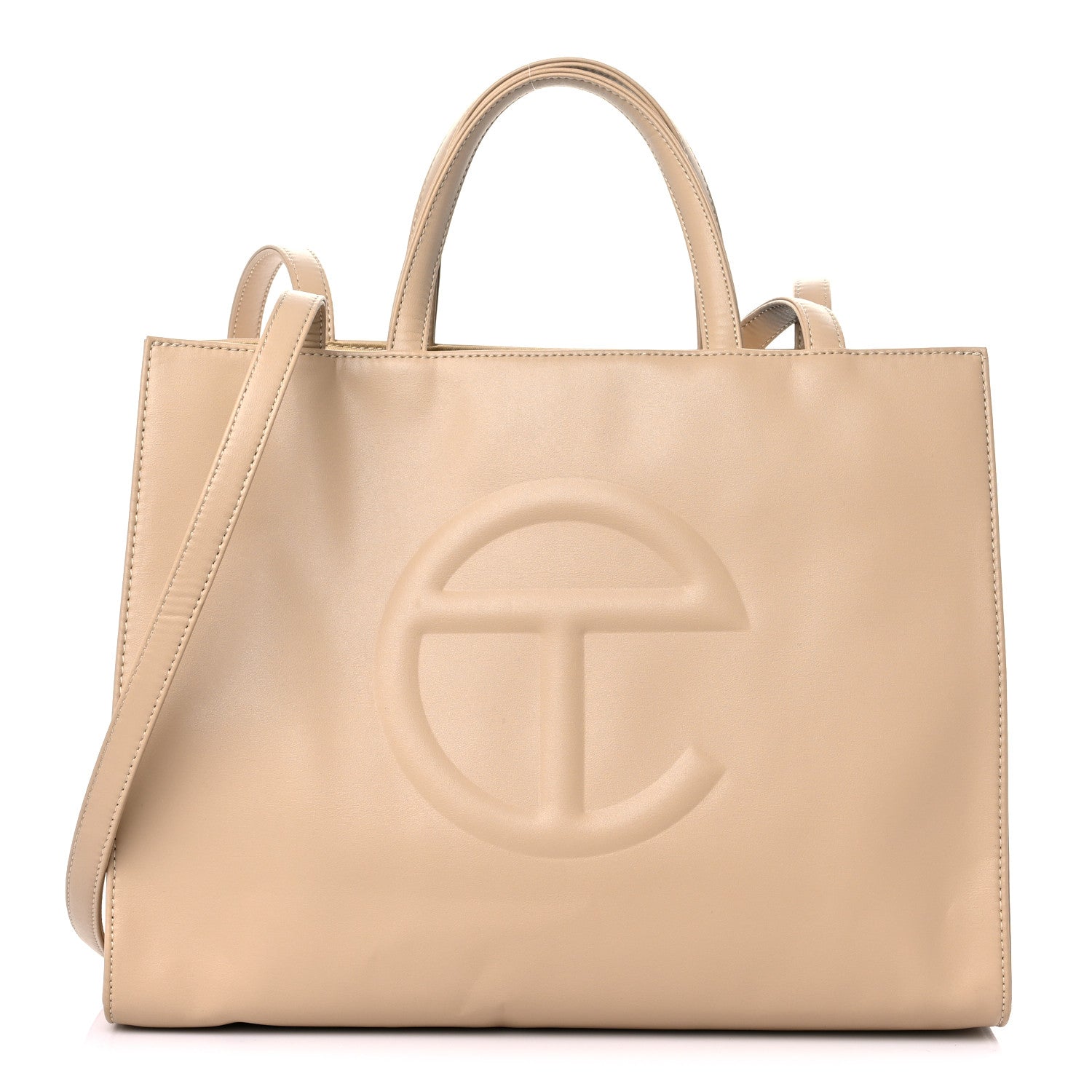 Telfar Vegan Leather Medium Shopping Bag Cream 1 of 12