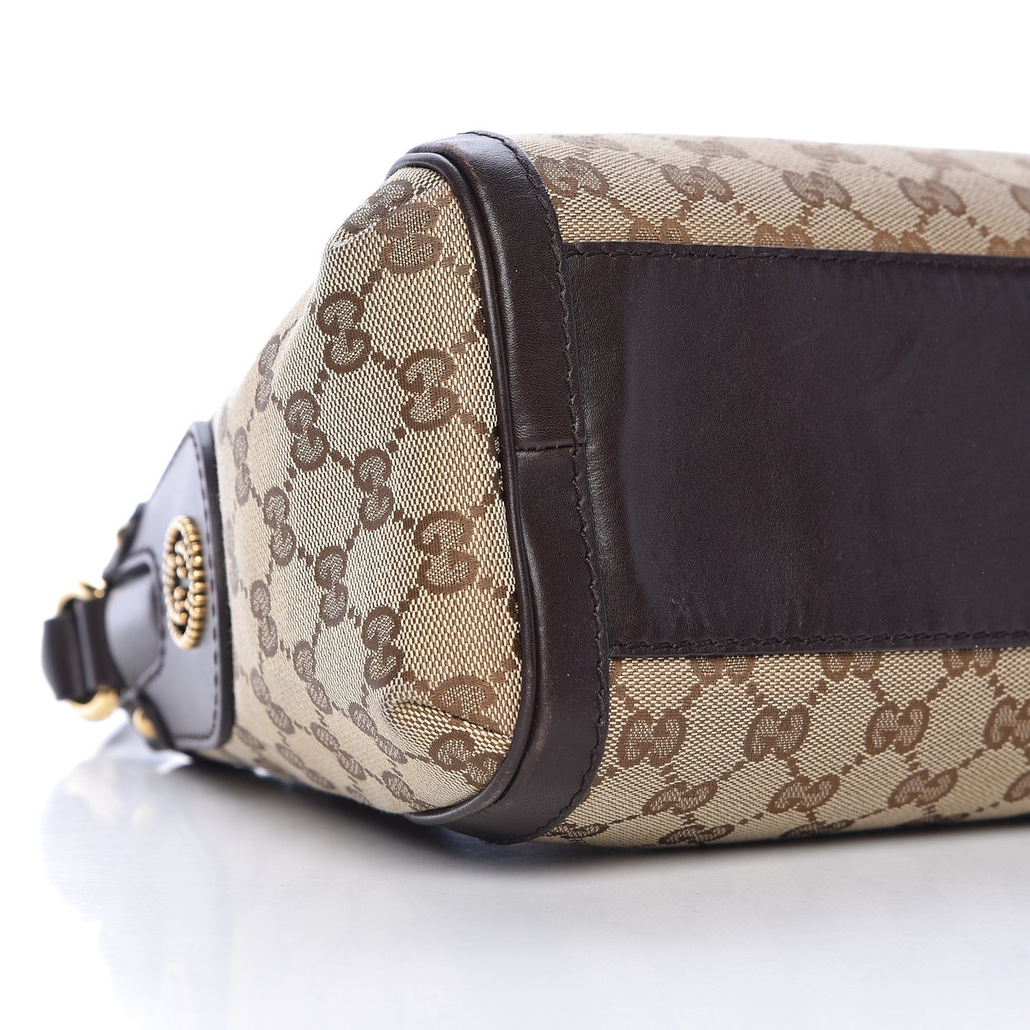 Monogram Small Scarlett Studded Interlocking G Hobo Dark Brown
