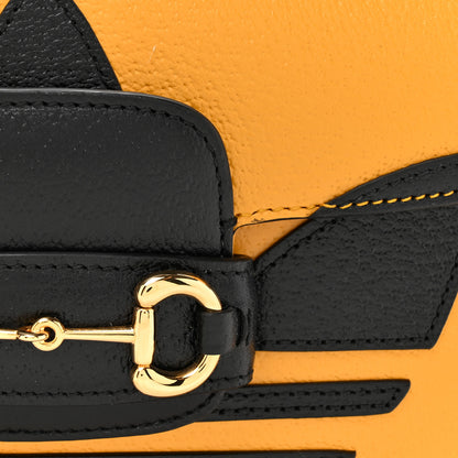 Gucci X ADIDAS Textured Dollar Calfskin Web Trefoil Mini Horsebit 1955 Shoulder Bag Crop Black 8 of 12
