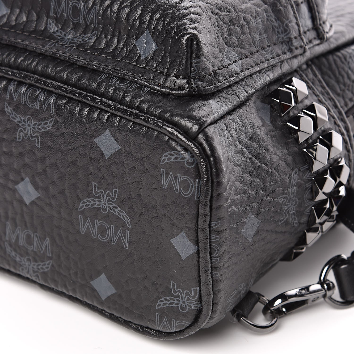 MCM Visetos Side Stud X-Mini Stark Bebe Boo Backpack Black 9 of 10