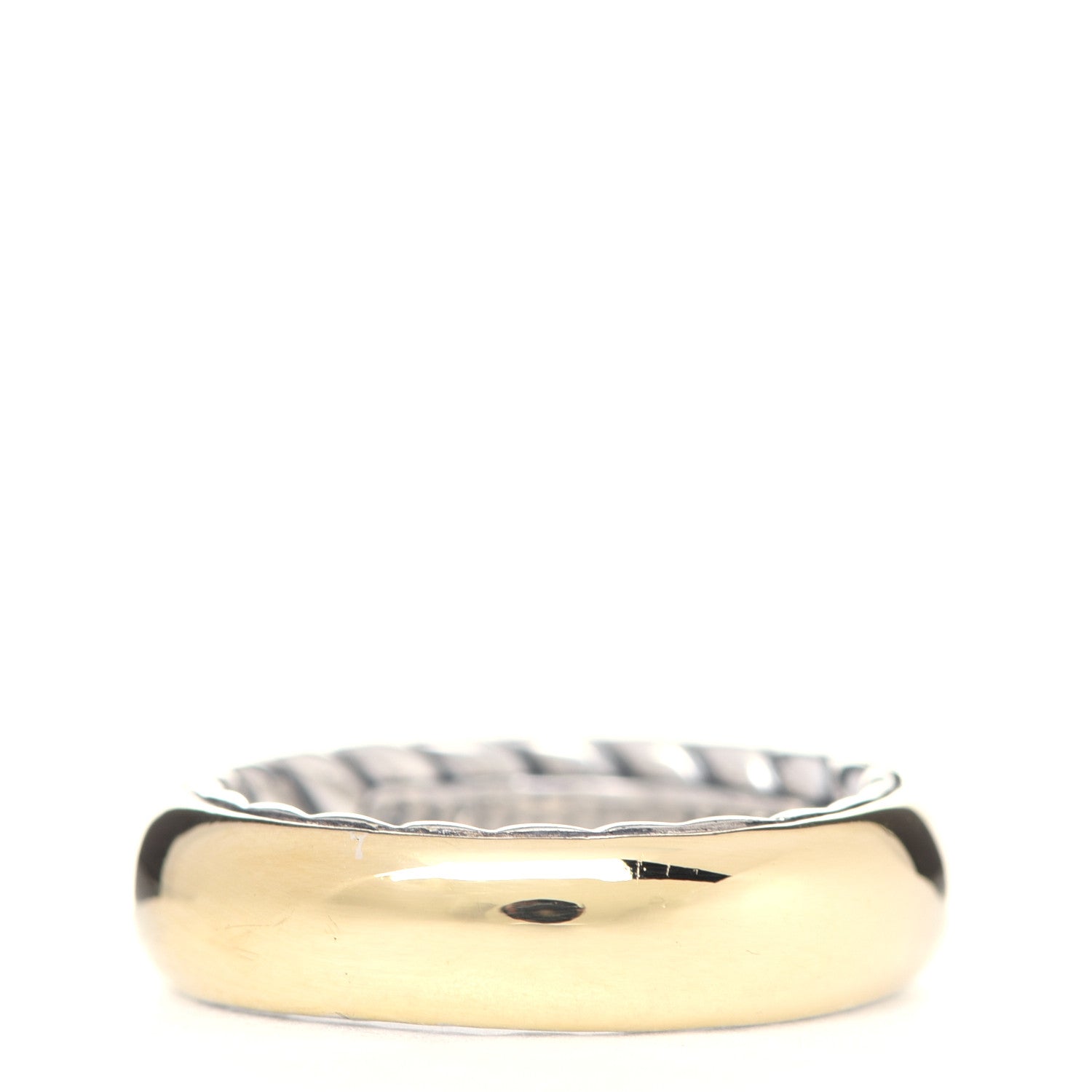 David Yurman Sterling Silver 18K Yellow Gold 6mm Streamline Band Ring 60 9 3 of 5
