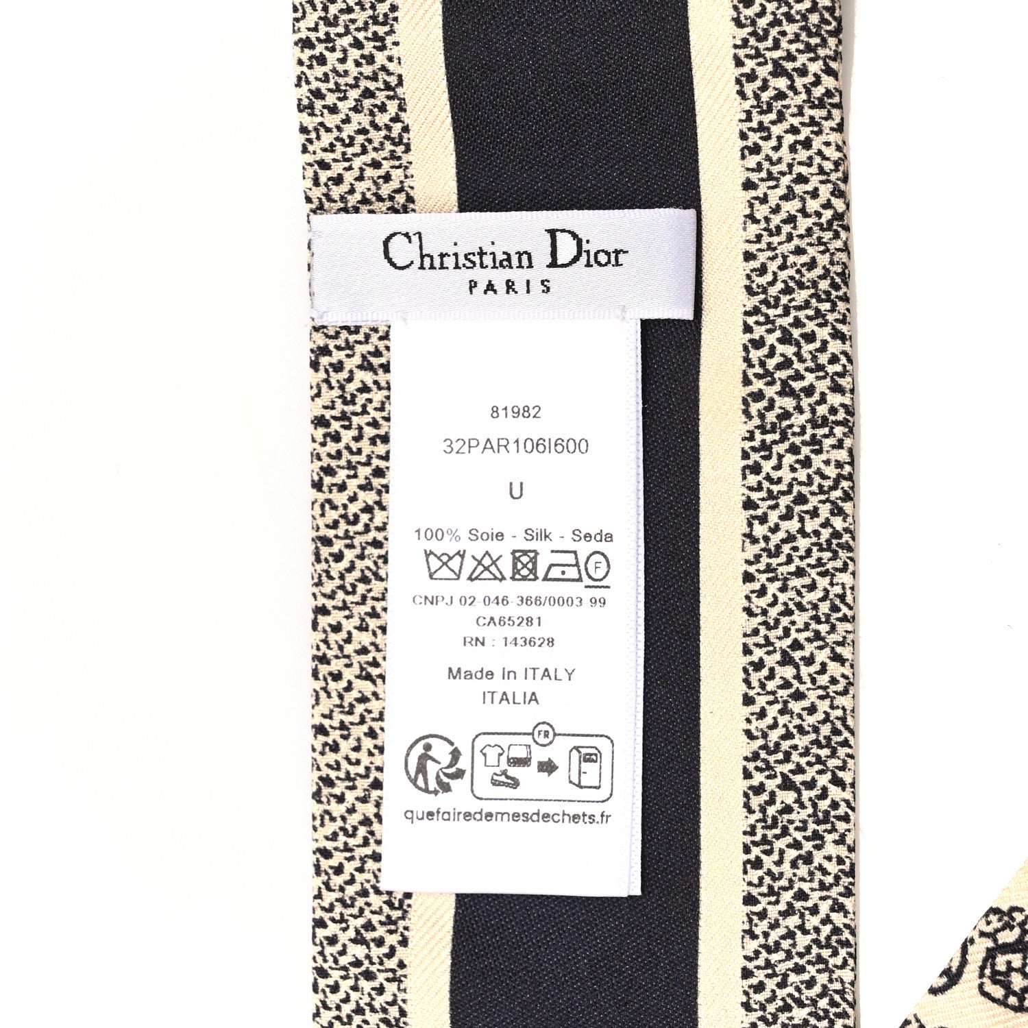 Christian Dior Silk Plan De Paris Mitzah Scarf Beige Black 3 of 3