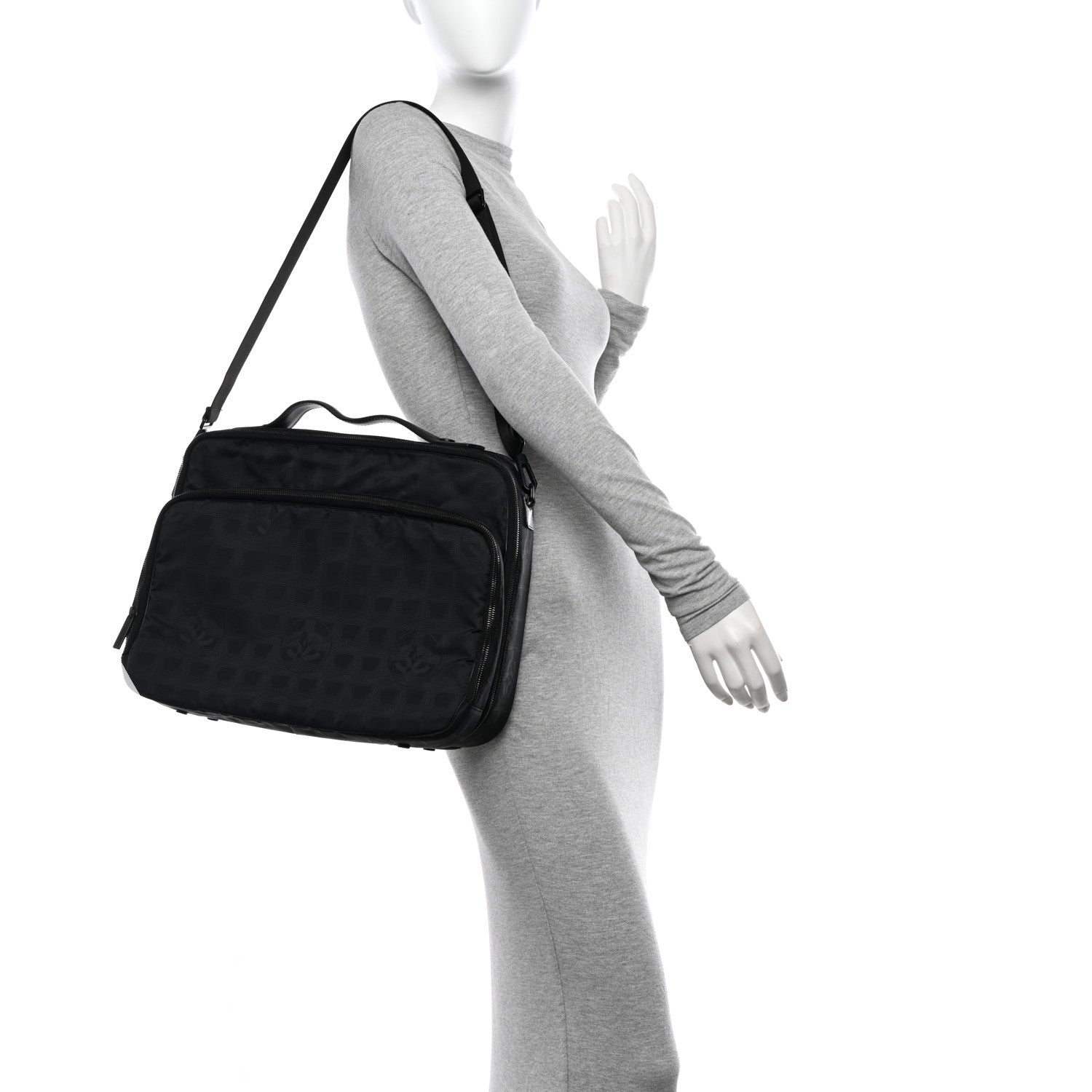 Chanel Nylon Travel Laptop Briefcase Black 2 of 17