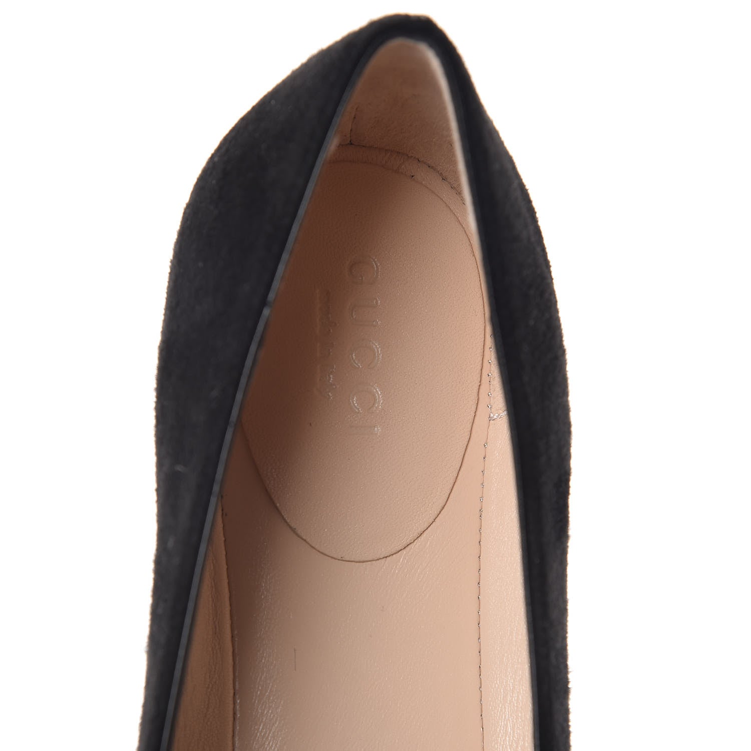 Gucci Kid Scamosciato GG Marmont Fringe Flats 38 Black 7 of 9