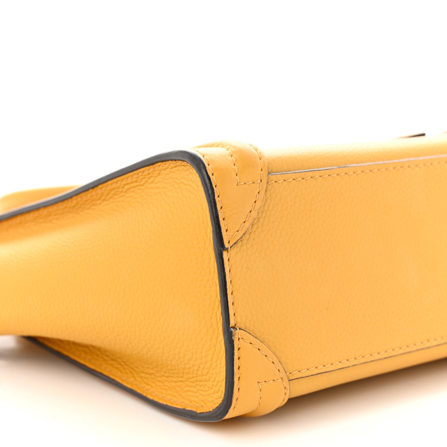 Celine Drummed Calfskin Nano Luggage Ocre 9 of 14