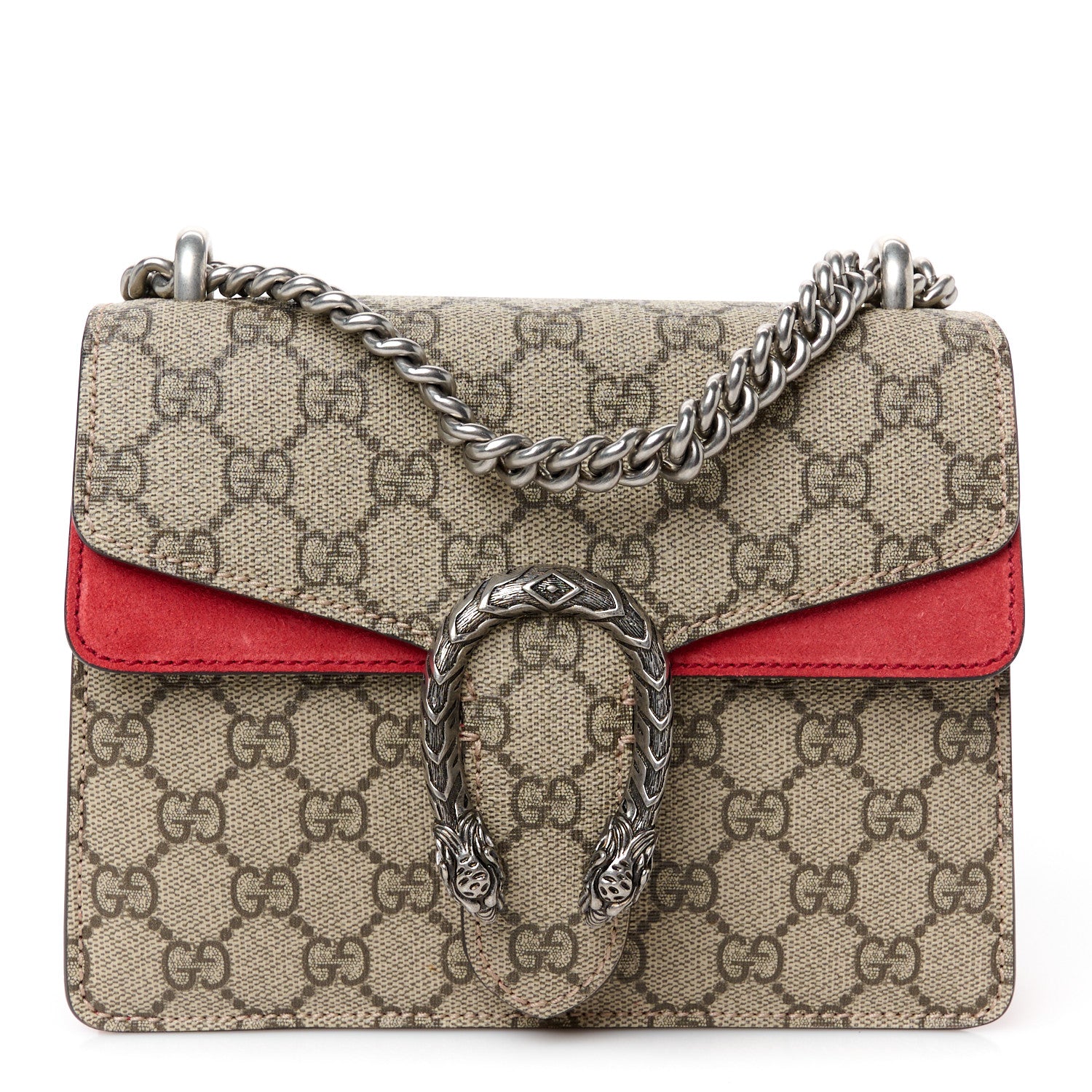 Gucci GG Supreme Monogram Mini Dionysus Shoulder Bag Hibiscus Red 1 of 10