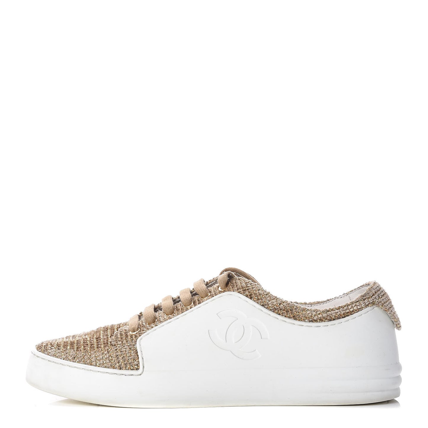 Fantasy Tweed Sneakers 39.5 Beige Gold