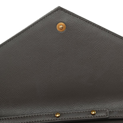 Saint Laurent Grain De Poudre Matelasse Chevron Monogram Chain Wallet Fog 11 of 11