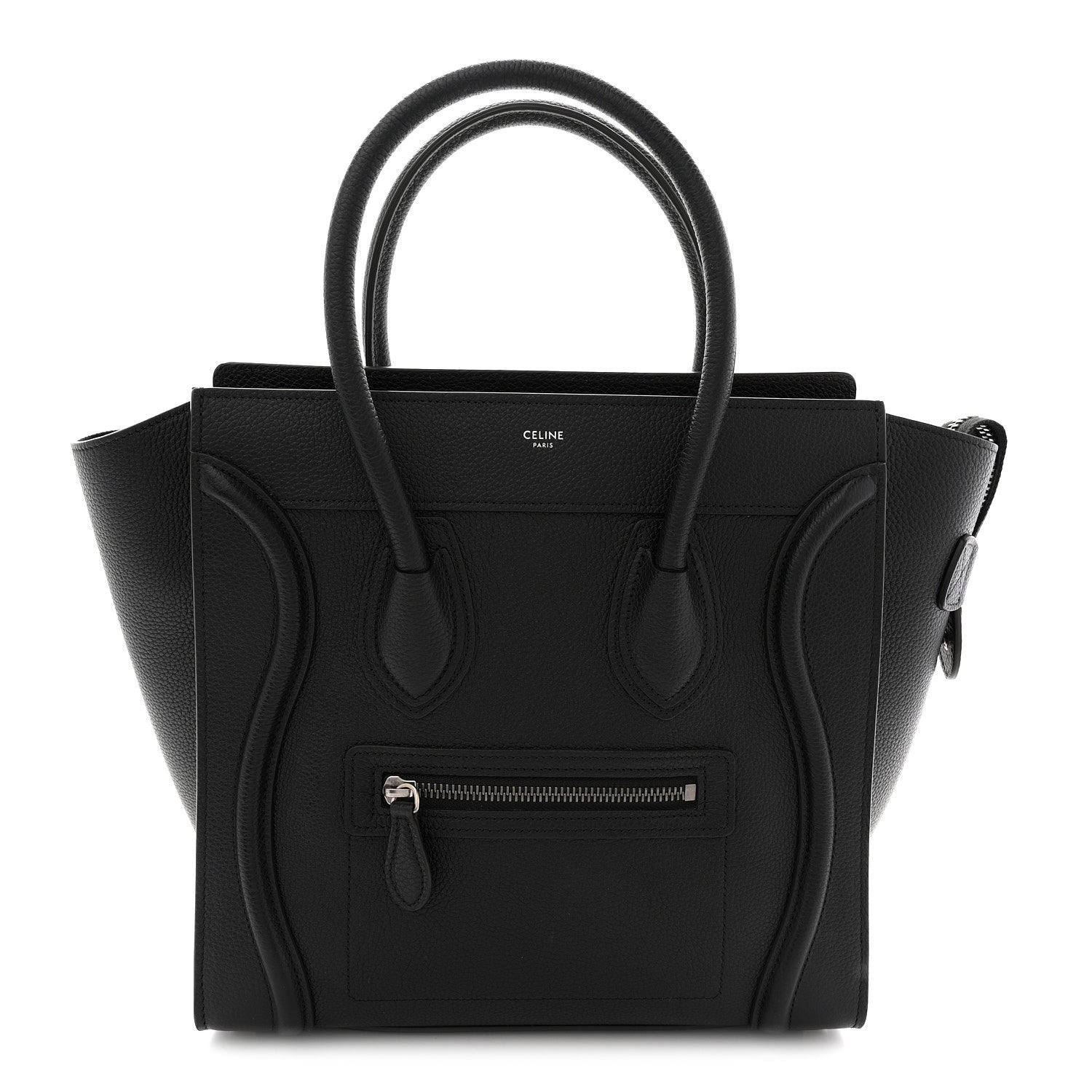Celine Drummed Calfskin Micro Luggage Black 1 of 11