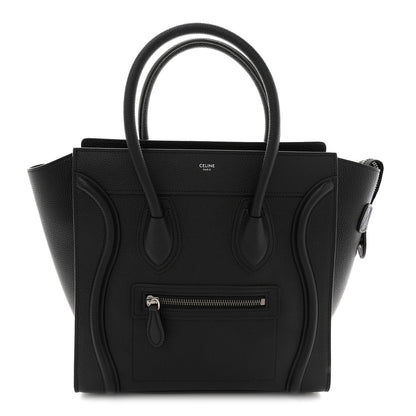 Celine Drummed Calfskin Micro Luggage Black 1 of 11