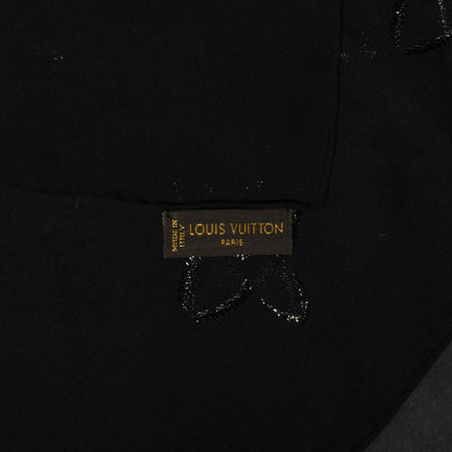Louis Vuitton Silk Polyamide Glitter Monogram Stole Black 4 of 6