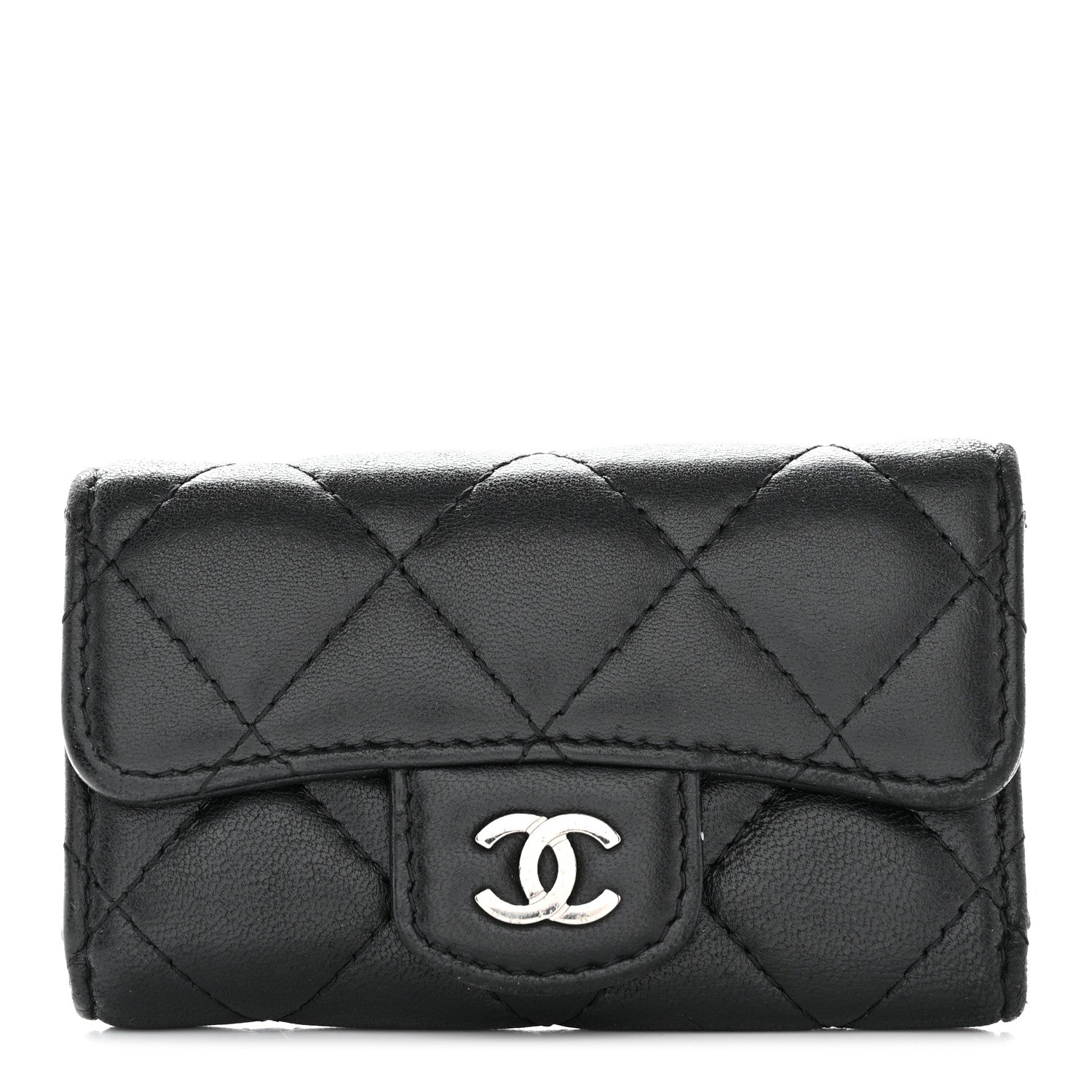 Chanel Lambskin Quilted 6 Key Holder Black 1 of 16