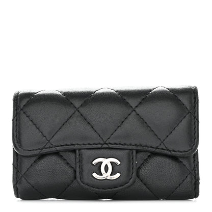Chanel Lambskin Quilted 6 Key Holder Black 1 of 16