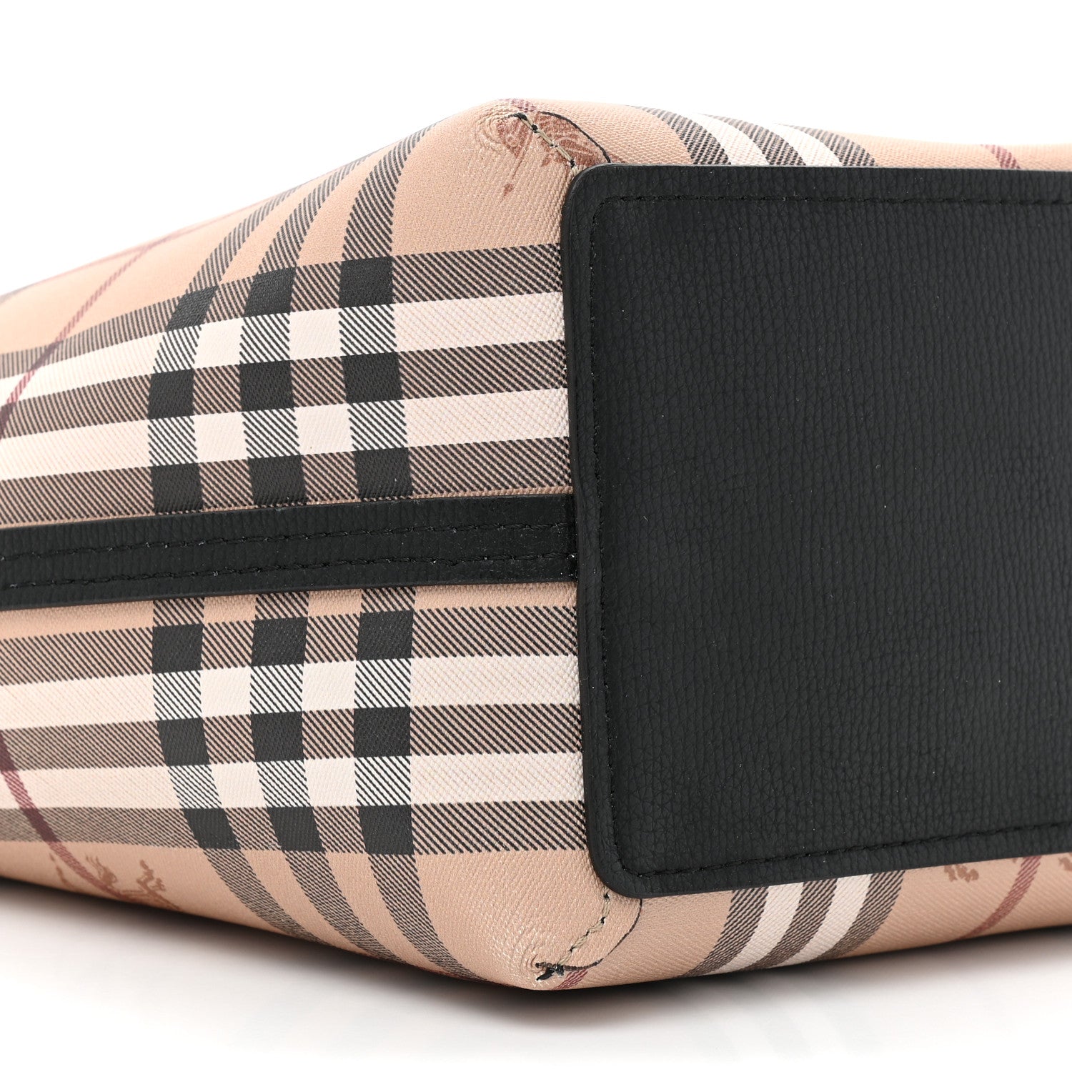 Burberry Grainy Calfskin Haymarket Colours Check Medium Zip Tote Black 14 of 22