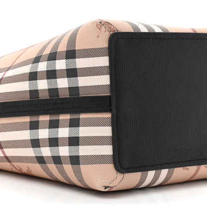 Burberry Grainy Calfskin Haymarket Colours Check Medium Zip Tote Black 14 of 22