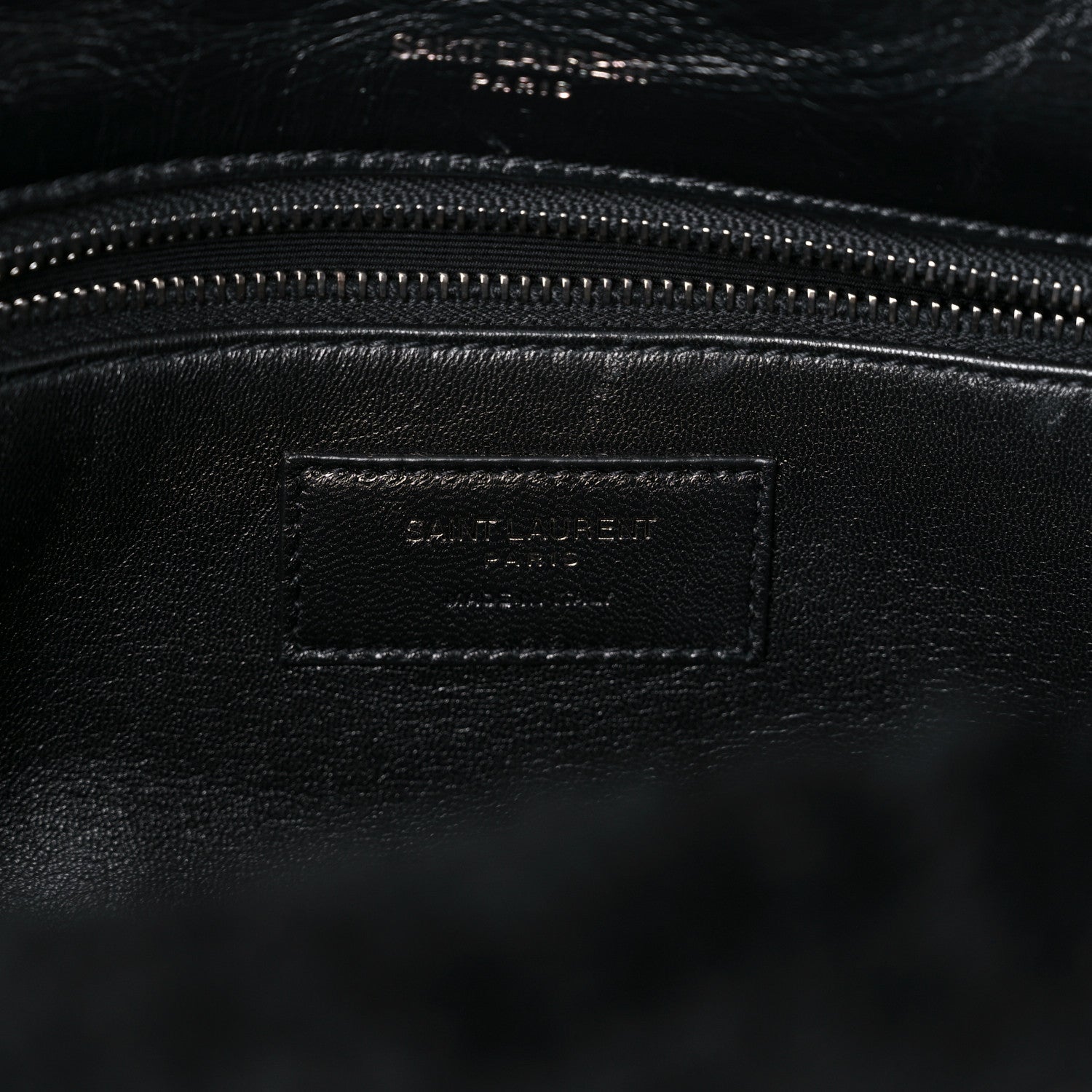 Saint Laurent Crinkled Calfskin Shearling Monogram Medium Niki Chain Satchel Black 7 of 12