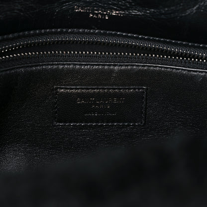 Saint Laurent Crinkled Calfskin Shearling Monogram Medium Niki Chain Satchel Black 7 of 12