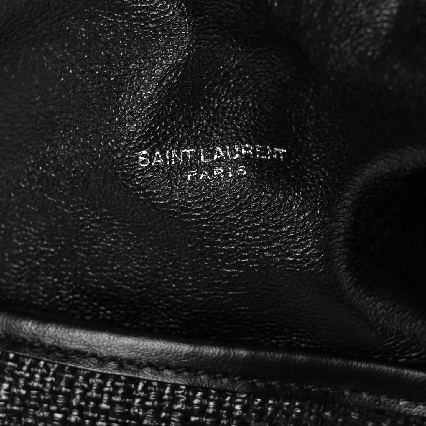 Linen Canvas Teddy Shopping Bag Black