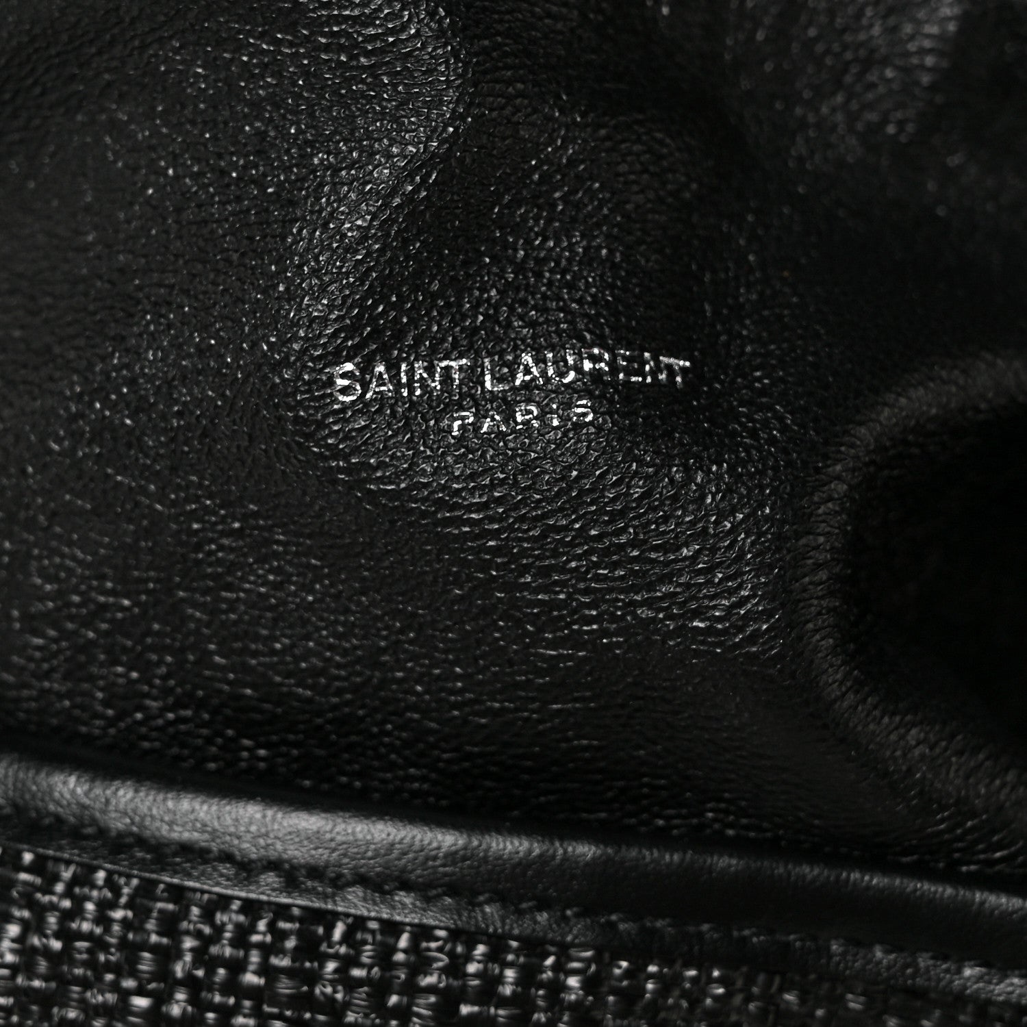 Saint Laurent Linen Canvas Teddy Shopping Bag Black 8 of 16