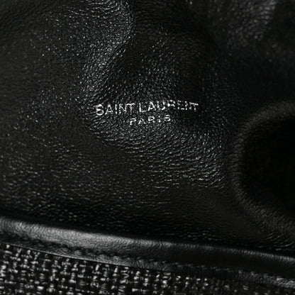 Saint Laurent Linen Canvas Teddy Shopping Bag Black 8 of 16