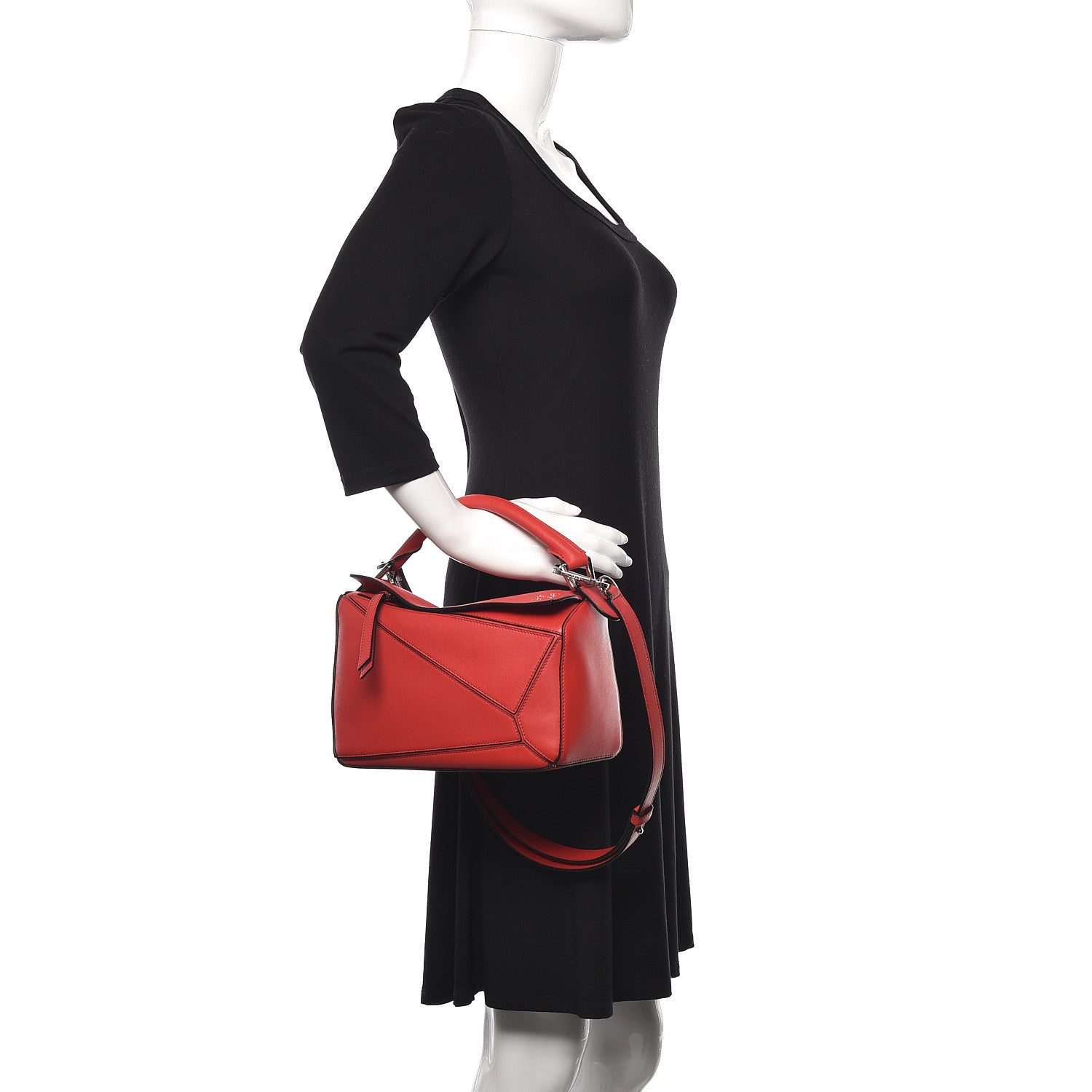 Loewe Calfskin Small Puzzle Bag Scarlet 2 of 10
