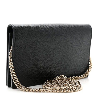 Gucci Dollar Calfskin Medium Betty Chain Wallet Black 3 of 10