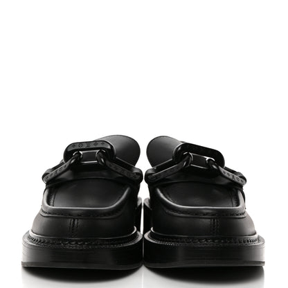 Louis Vuitton Calfskin Oversized Chain Academy Loafers 38 Black 2 of 7