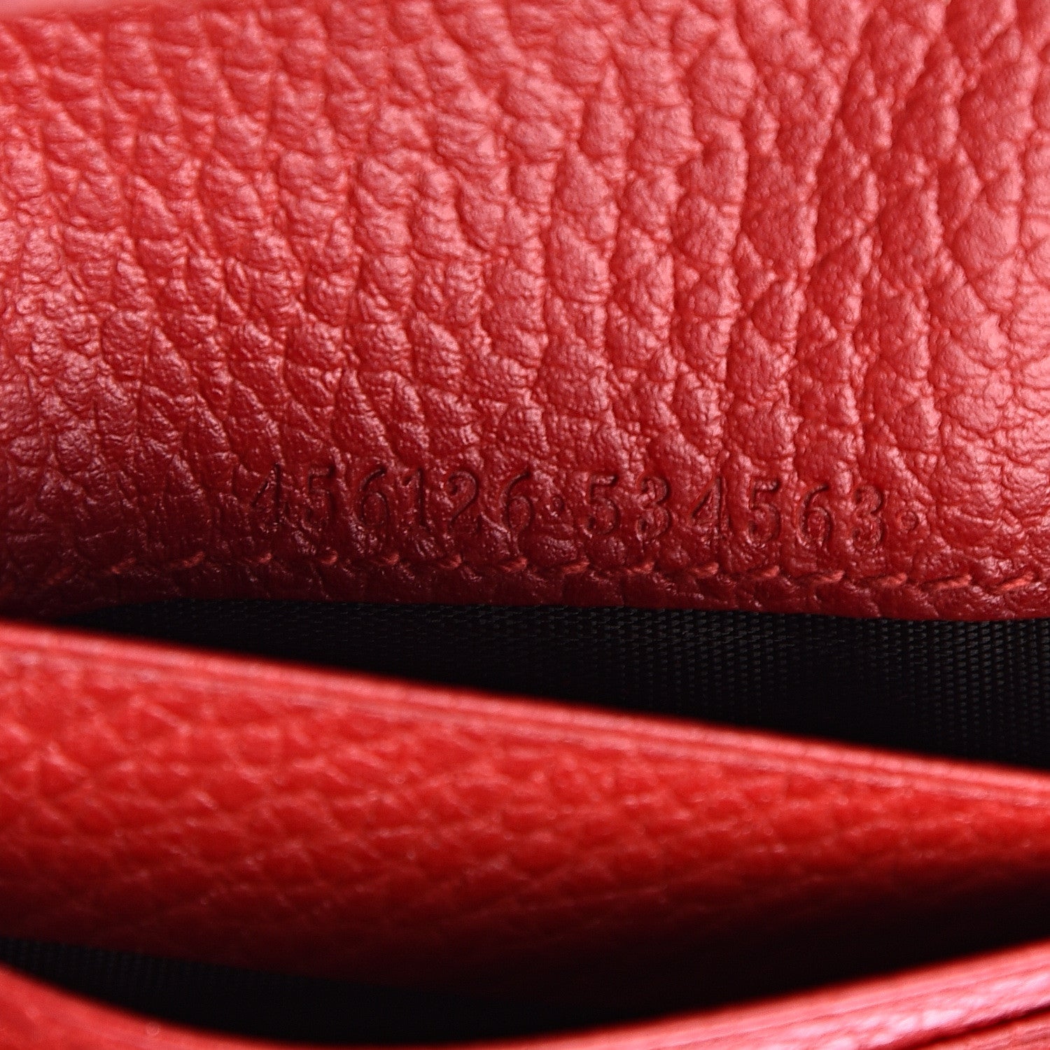 Gucci Pebbled Calfskin GG Marmont Card Case Hibiscus Red 6 of 7