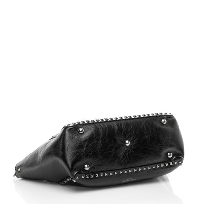 Valentino Garavani Vitello Medium Rockstud Tote Black 4 of 6