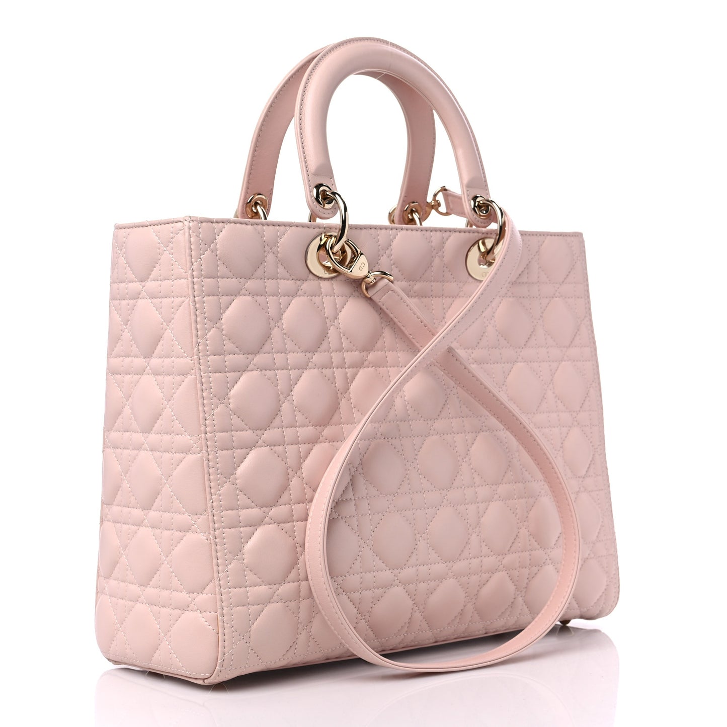 Lambskin Cannage Large Lady Dior Light Pink