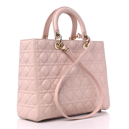 Christian Dior Lambskin Cannage Large Lady Dior Light Pink 2 of 12