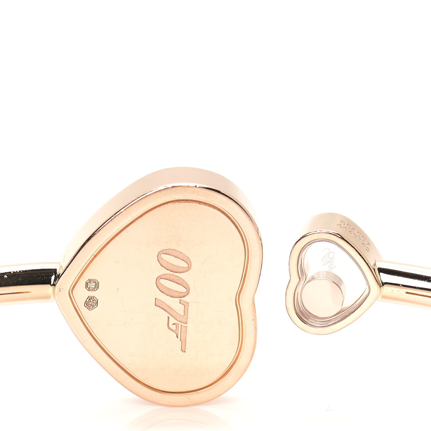 Chopard 18K Rose Gold Diamond Happy Hearts Bangle Bracelet 6 of 7