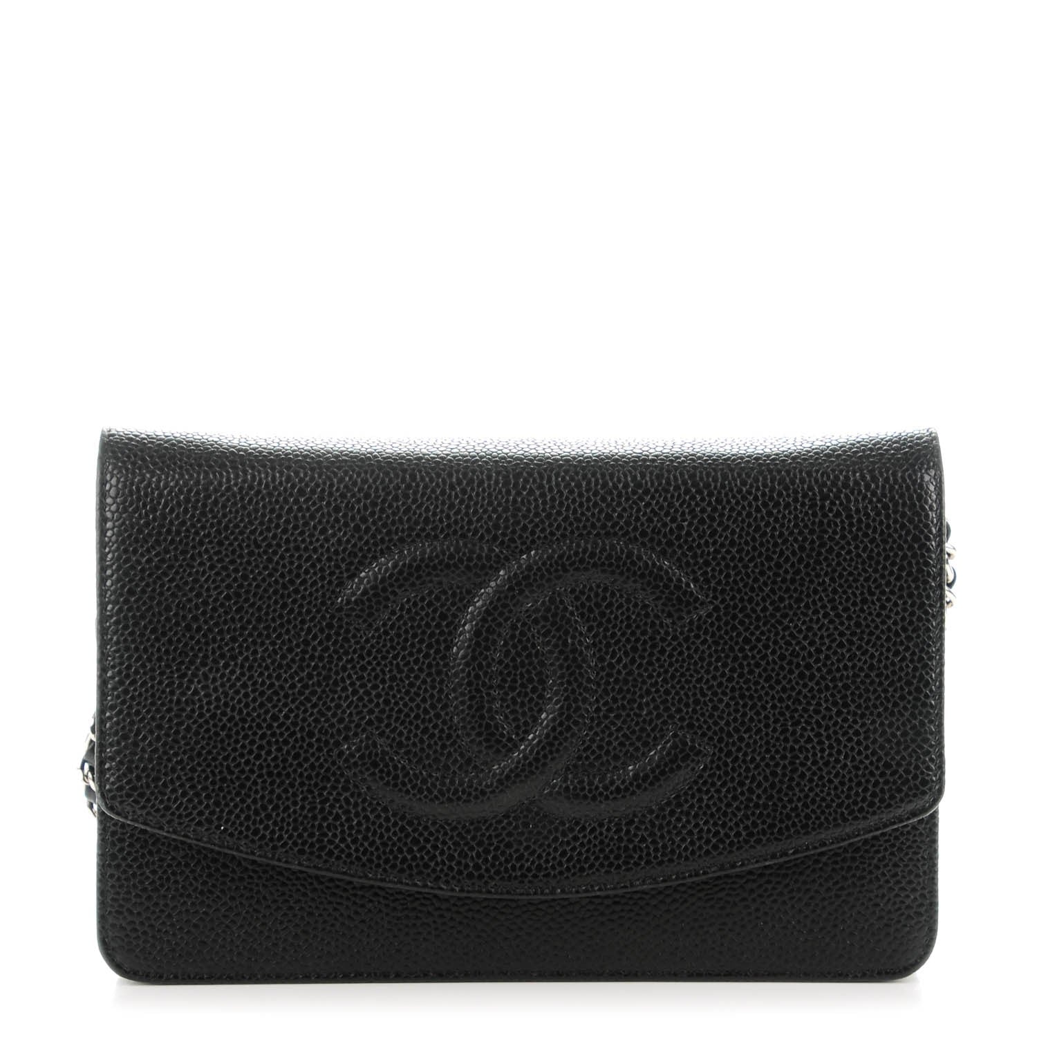 Chanel Caviar Timeless CC Wallet On Chain WOC Black 1 of 8