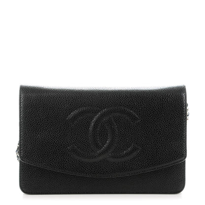 Chanel Caviar Timeless CC Wallet On Chain WOC Black 1 of 8