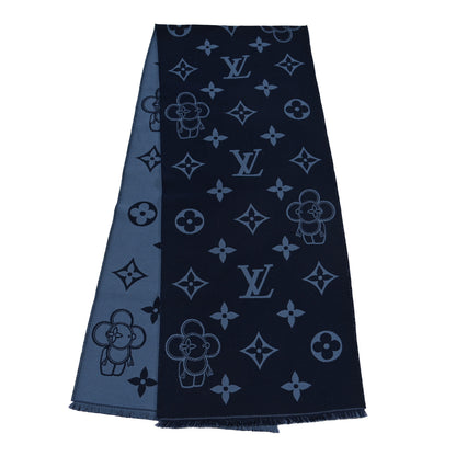 Louis Vuitton Wool Monogram Vivienne Scarf Navy 2 of 4