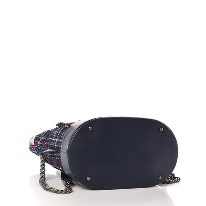 Chanel Tweed Crest Trip Backpack Navy Burgundy 4 of 7