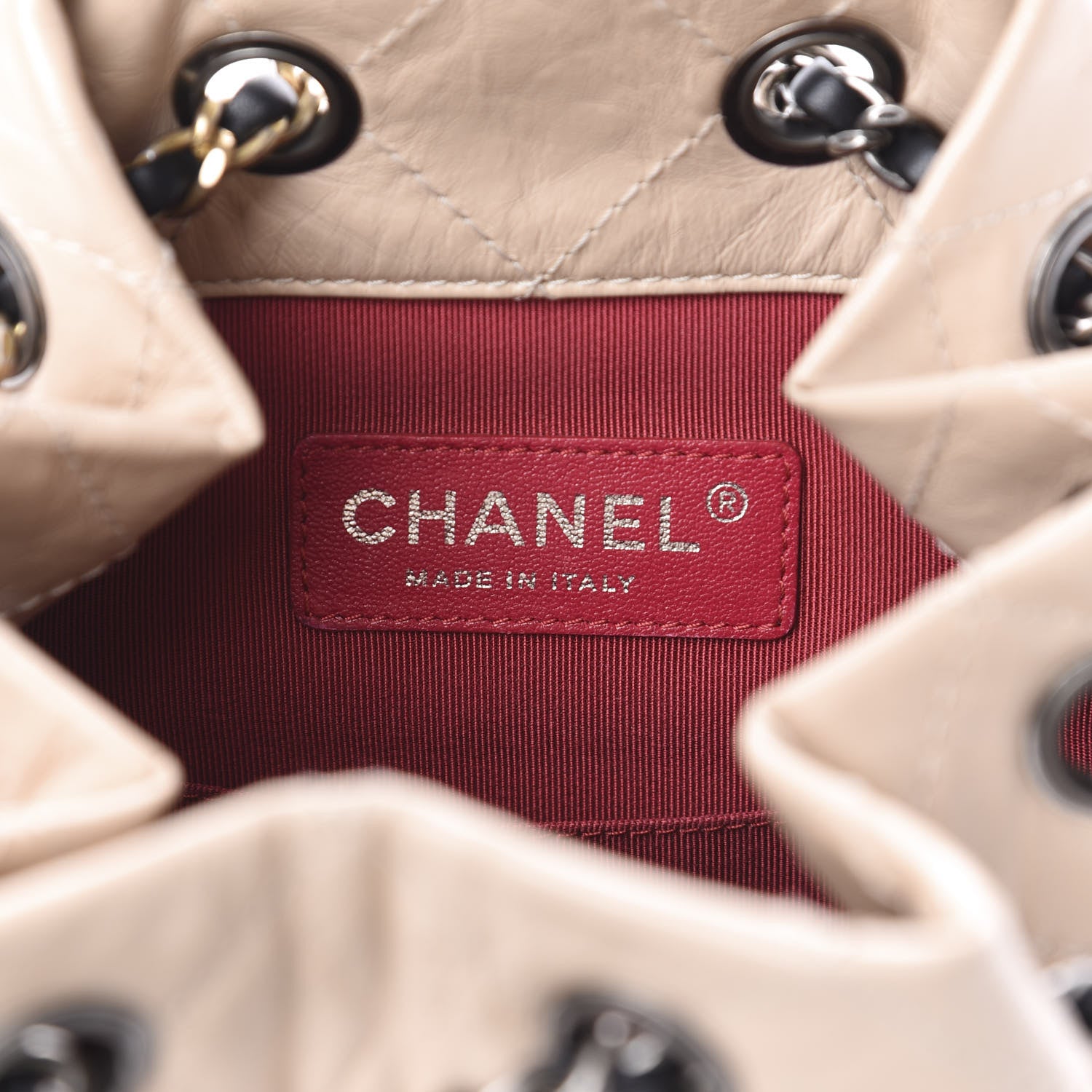 Chanel Aged Calfskin Quilted Small Gabrielle Backpack Beige Black 5 of 10