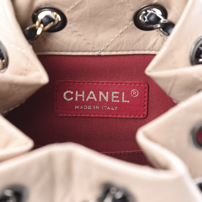 Chanel Aged Calfskin Quilted Small Gabrielle Backpack Beige Black 5 of 10