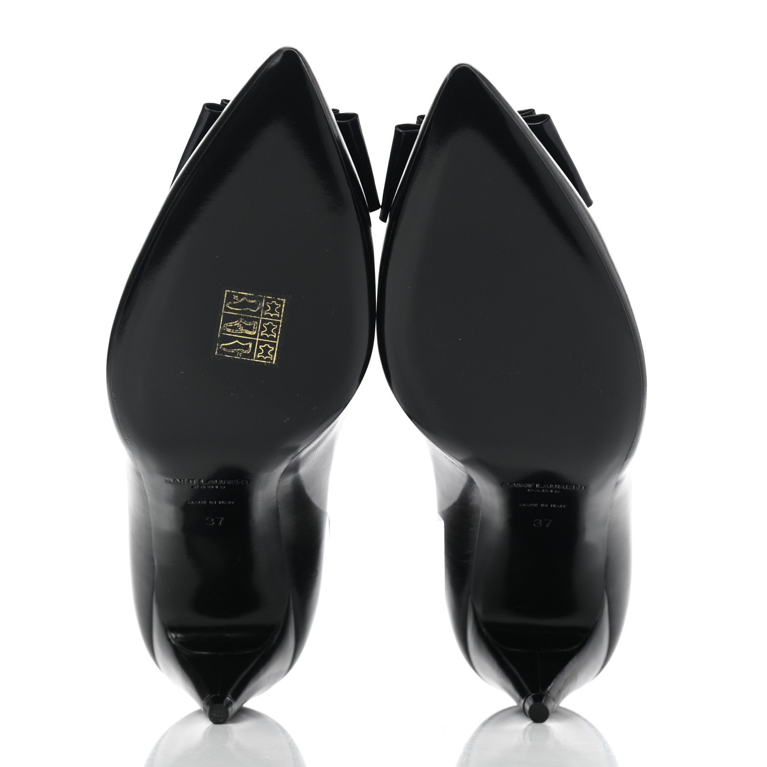 Saint Laurent Calfskin Bow Anais Pumps 36 Black 5 of 9