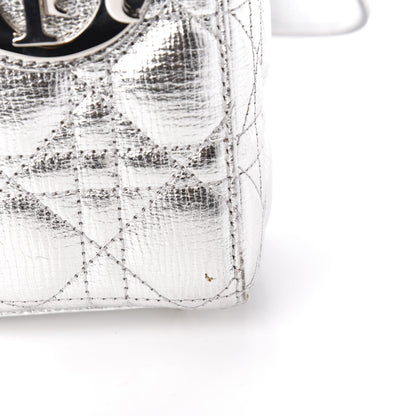 Christian Dior Metallic Grained Calfskin Cannage Small Lucky Badges My Lady Dior Silver 11 of 14