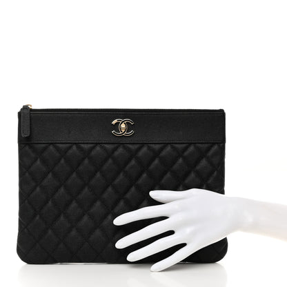 Chanel Caviar Quilted Medium Vintage Mademoiselle Cosmetic Case Black 2 of 7