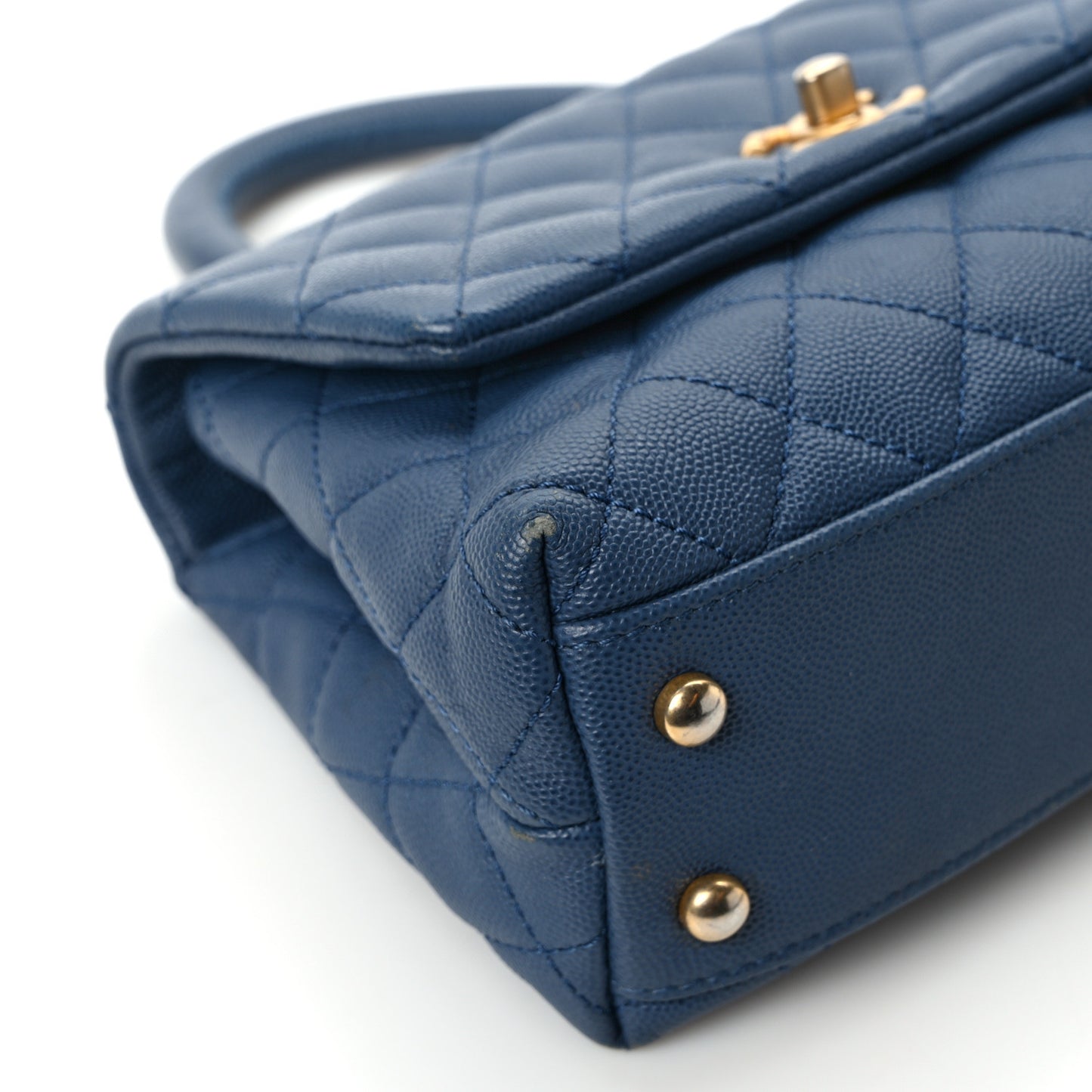 Caviar Quilted Mini Coco Handle Flap Blue