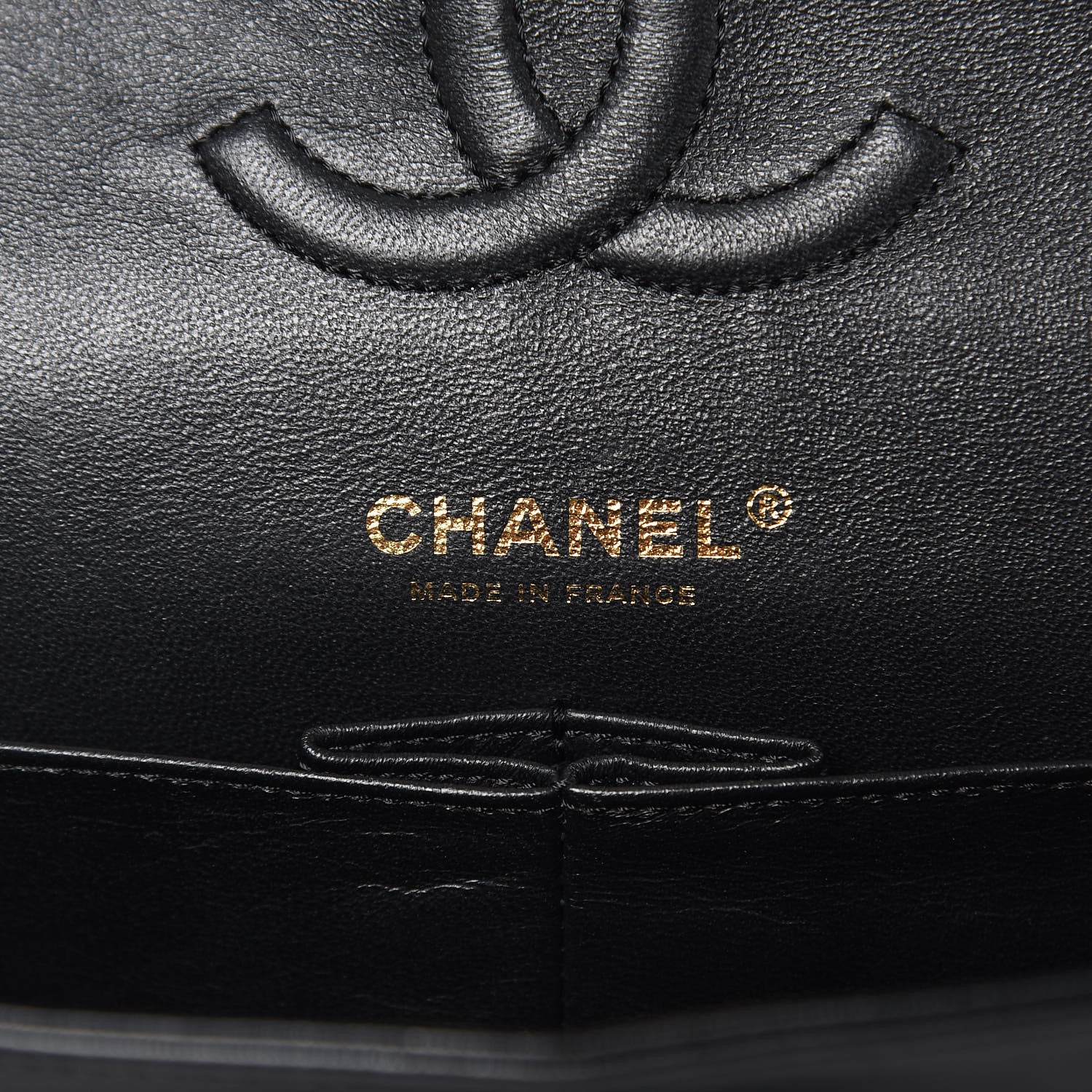 Chanel Lambskin Chevron Quilted Medium Double Flap Black 16 of 17