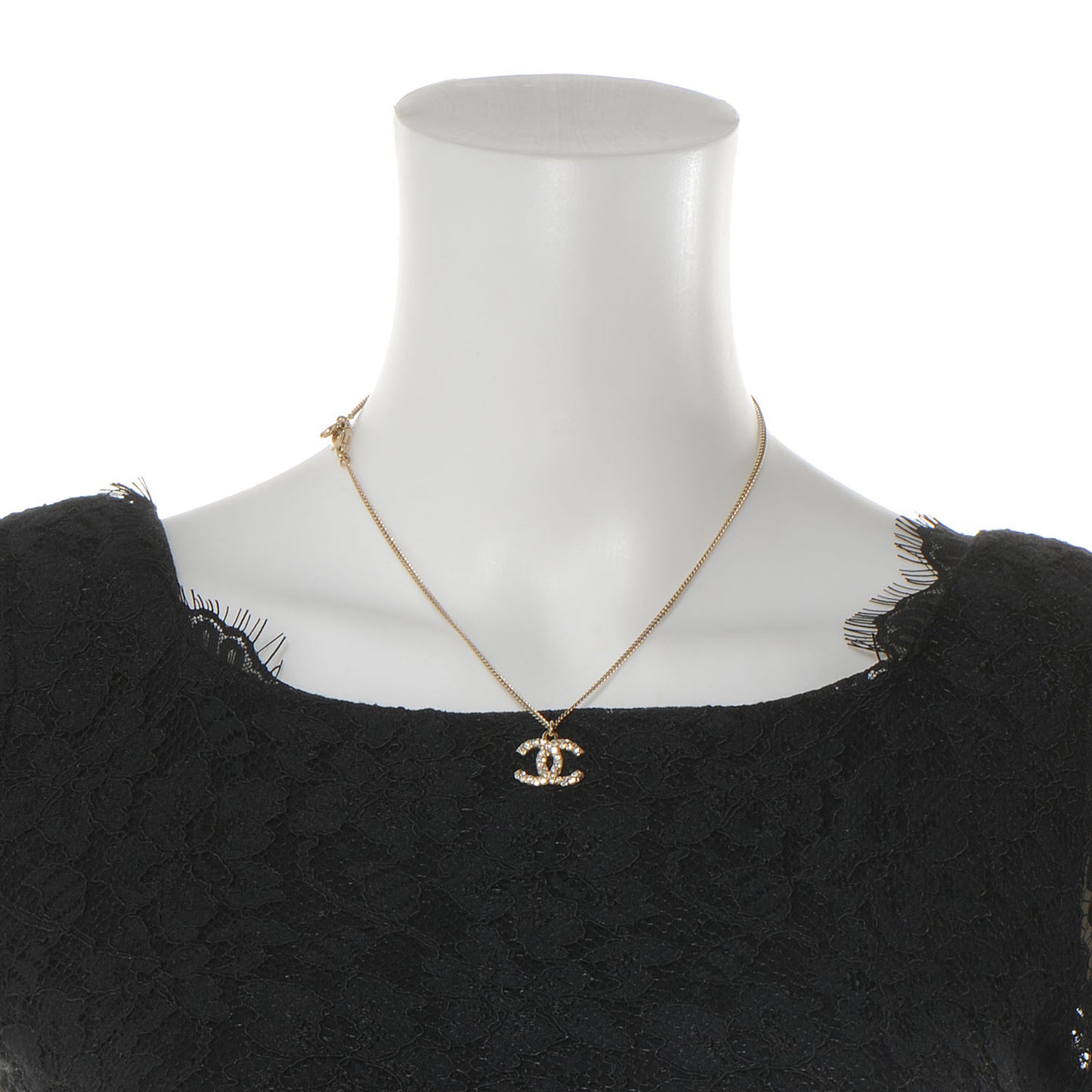 Crystal CC Necklace Brushed Gold