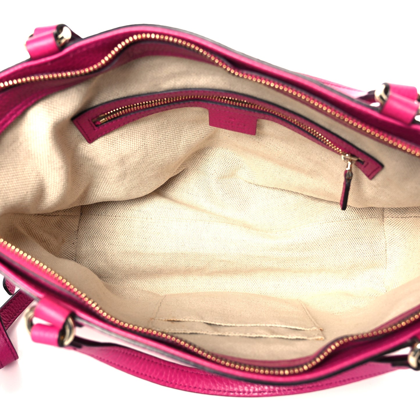 Pebbled Calfskin Small Soho Top Handle Bag Bright Bougainvillea
