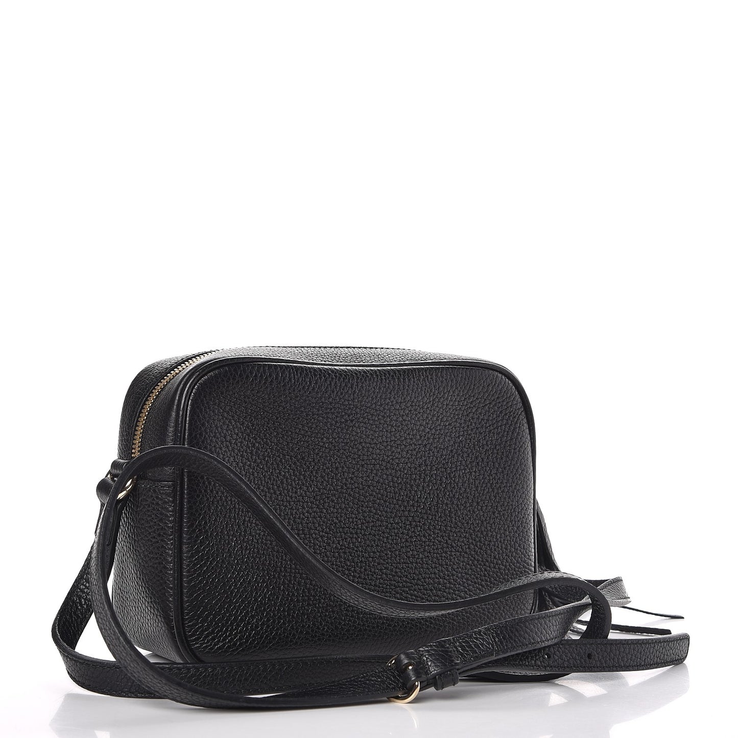 Pebbled Calfskin Small Soho Disco Bag Black