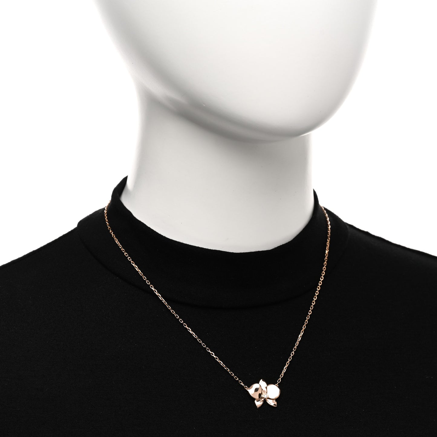 18K Pink Gold Diamond Caresse D'Orchidees Par Cartier Pendant Necklace