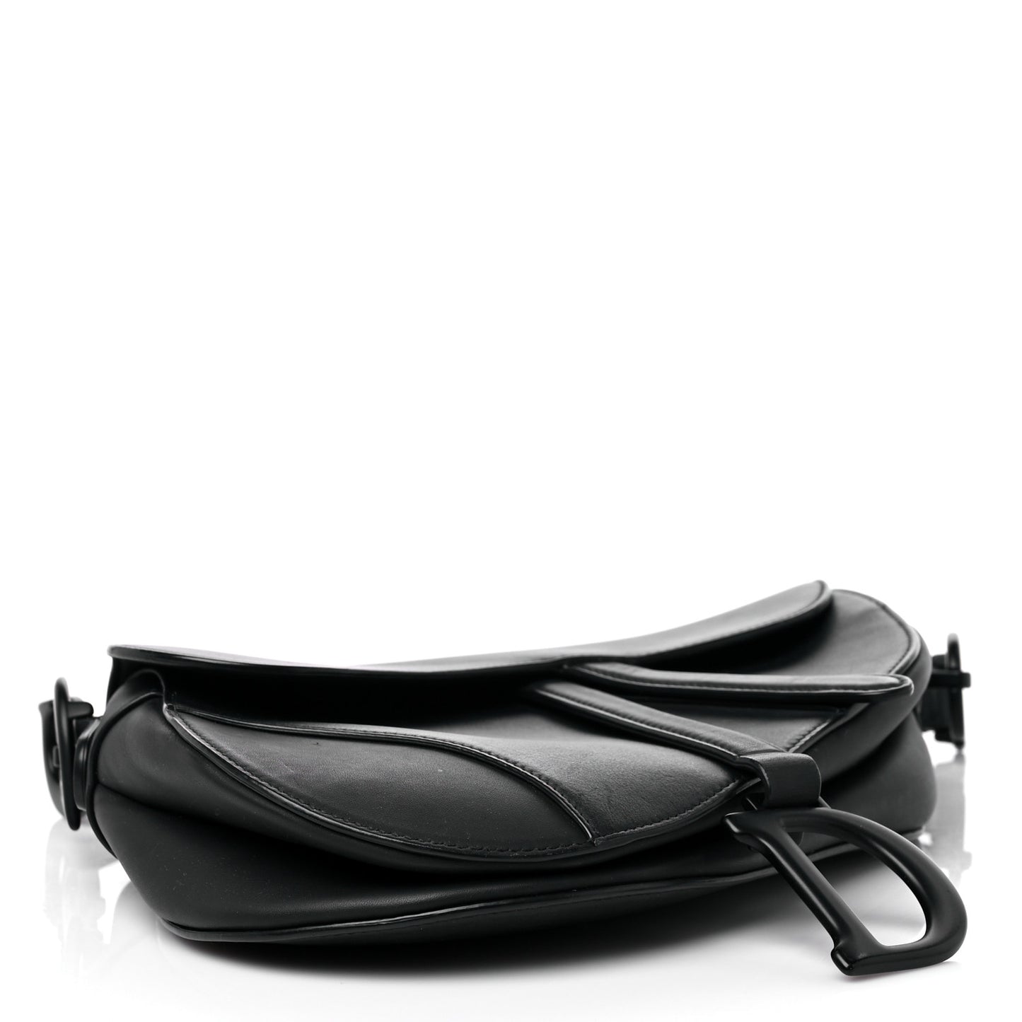 Ultra Matte Calfskin Saddle Bag Black